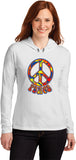 Ladies Peace T-shirt Funky 70's Peace Sign Hooded Shirt - Yoga Clothing for You