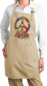 Funky Peace Sign Ladies Apron - Yoga Clothing for You