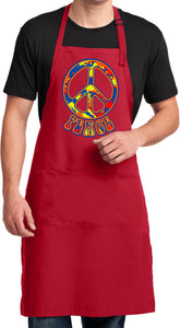 Funky Peace Sign Mens Apron - Yoga Clothing for You