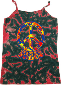 Ladies Peace Tank Top Funky 70's Peace Sign Tie Dye Camisole - Yoga Clothing for You