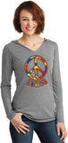 Ladies Peace T-shirt Funky 70's Peace Sign Tri Blend Hoodie - Yoga Clothing for You