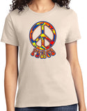 Ladies Peace T-shirt Funky 70's Peace Sign Tee - Yoga Clothing for You