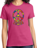 Ladies Peace T-shirt Funky 70's Peace Sign Tee - Yoga Clothing for You