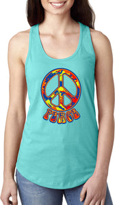 Ladies Peace Tank Top Funky 70's Peace Sign Ideal Tanktop - Yoga Clothing for You