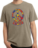 Peace T-shirt Funky 70's Peace Sign Pigment Dyed Tee - Yoga Clothing for You