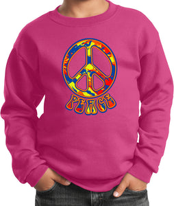 Funky Peace Sign Kids Sweatshirt - Yoga Clothing for You