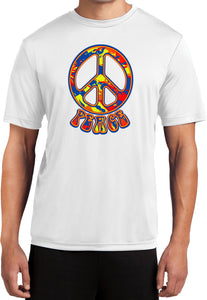 Peace T-shirt Funky 70's Peace Dry Wicking Tee - Yoga Clothing for You