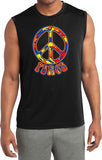 Peace T-shirt Funky 70's Peace Sleeveless Competitor Shirt - Yoga Clothing for You