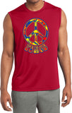 Peace T-shirt Funky 70's Peace Sleeveless Competitor Shirt - Yoga Clothing for You
