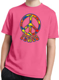 Kids Peace T-shirt Funky Peace Sign Youth Moisture Wicking Tee - Yoga Clothing for You