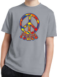 Kids Peace T-shirt Funky Peace Sign Youth Moisture Wicking Tee - Yoga Clothing for You