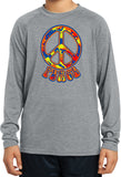 Kids Peace T-shirt Funky 70's Peace Sign Dry Wicking Long Sleeve - Yoga Clothing for You
