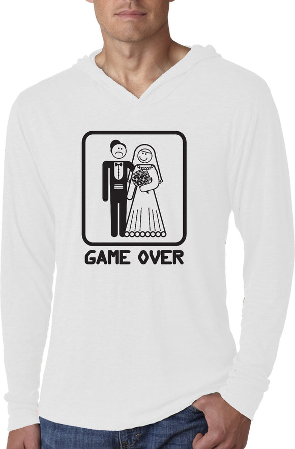 Game Over Lightweight Hoodie Black Print - Yoga Clothing for You