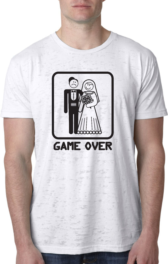 Game Over Burnout T-shirt Black Print - Yoga Clothing for You