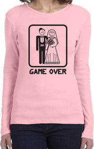 Game Over Black Print Ladies Long Sleeve Shirt - Yoga Clothing for You