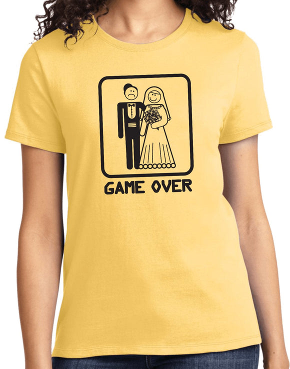 Ladies Game Over T-shirt Black Print - Yoga Clothing for You