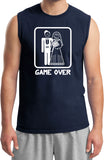 Game Over Muscle Shirt White Print - Yoga Clothing for You