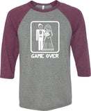 Game Over Raglan Shirt White Print - Yoga Clothing for You