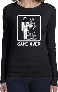 Ladies Game Over Long Sleeve White Print - Yoga Clothing for You