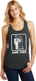 Ladies Game Over Racerback Tank Top White Print - Yoga Clothing for You