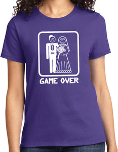 Ladies Game Over T-shirt White Print - Yoga Clothing for You