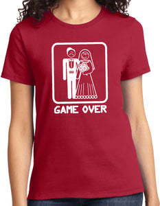 Ladies Game Over T-shirt White Print - Yoga Clothing for You
