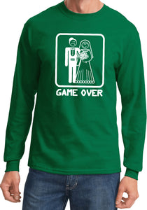 Game Over Long Sleeve Shirt White Print - Yoga Clothing for You
