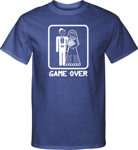 Game Over Tall T-shirt White Print - Yoga Clothing for You