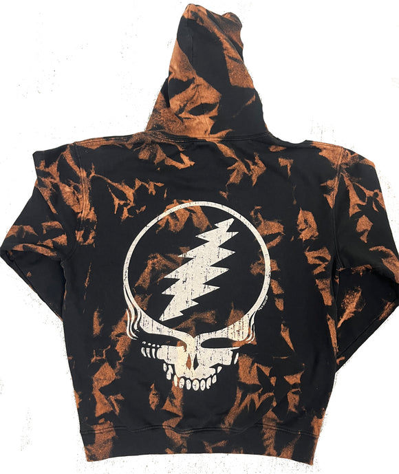 Grateful Dead Distressed Stealie Logo Tie Dye Hoodie