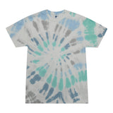 Tie Dye Multi Color Spiral Streak Classic Fit Crewneck Short Sleeve T-shirt for Mens Women Adult T-shirt, Glacier - Yoga Clothing for You