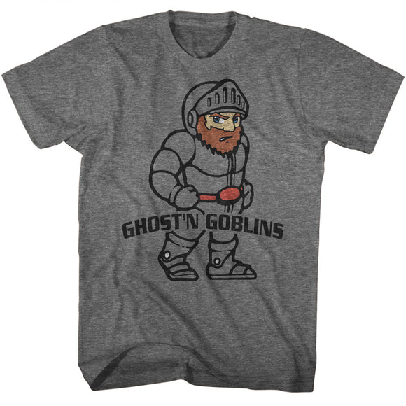 Ghosts 'n Goblins T-Shirt Arthur Graphite Heather Tee - Yoga Clothing for You