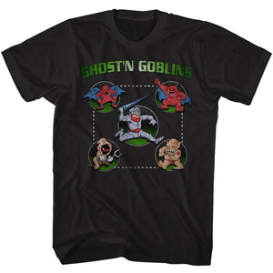 Ghosts 'n Goblins T-Shirt Full Circle Black Tee - Yoga Clothing for You