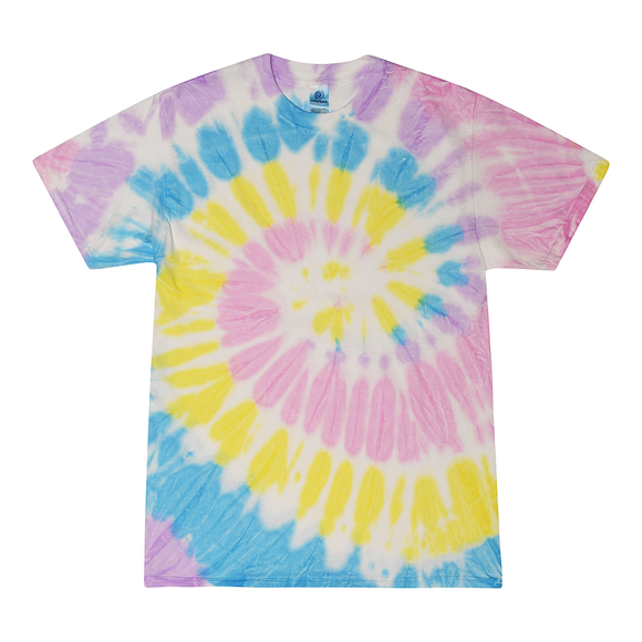 Tie Dye Multi Color Spiral Classic Fit Crewneck Short Sleeve T-shirt for Mens Women Adult T-shirt, Gummy Bear - Yoga Clothing for You