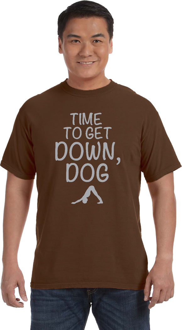 It's Time to Get Down, Dog Pigment Dye Yoga Tee Shirt - Yoga Clothing for You