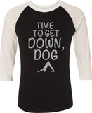 It's Time to Get Down, Dog Eco Raglan 3/4 Sleeve Yoga Tee - Yoga Clothing for You