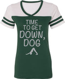 It's Time to Get Down, Dog Powder Puff Yoga Tee Shirt - Yoga Clothing for You