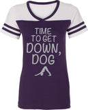 It's Time to Get Down, Dog Powder Puff Yoga Tee Shirt - Yoga Clothing for You
