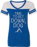 It's Time to Get Down, Dog Powder Puff Yoga Tee Shirt - Yoga Clothing for You