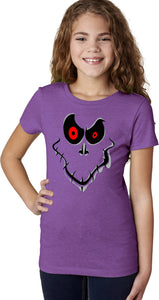 Girls Halloween T-shirt Ghost Face - Yoga Clothing for You