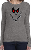 Ladies Halloween T-shirt Ghost Face Long Sleeve - Yoga Clothing for You