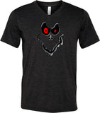 Halloween T-shirt Ghost Face Tri Blend V-Neck - Yoga Clothing for You