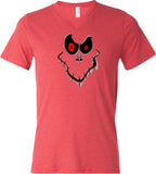Halloween T-shirt Ghost Face Tri Blend V-Neck - Yoga Clothing for You