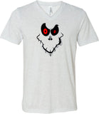 Halloween T-shirt Ghost Face Tri Blend V-Neck - Yoga Clothing for You