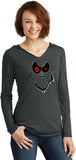 Ladies Halloween T-shirt Ghost Face Tri Blend Hoodie - Yoga Clothing for You