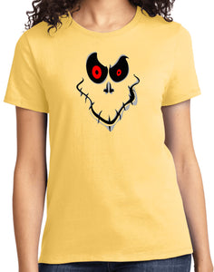 Ladies Halloween T-shirt Ghost Face Tee - Yoga Clothing for You