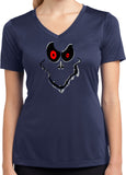Ladies Halloween T-shirt Ghost Face Moisture Wicking V-Neck - Yoga Clothing for You