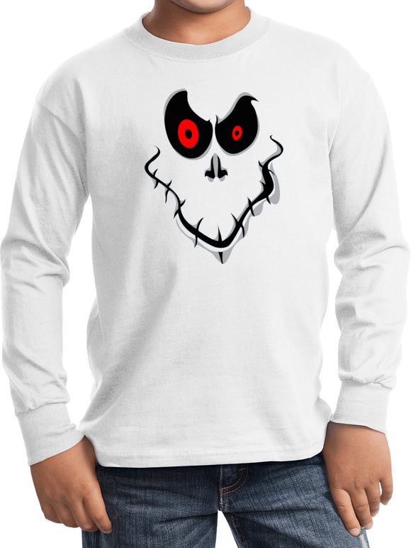 Kids Halloween T-shirt Ghost Face Youth Long Sleeve - Yoga Clothing for You