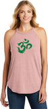 Green Brushstroke AUM Triblend Yoga Rocker Tank Top - Yoga Clothing for You