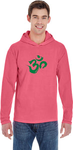 Green Brushstroke AUM Pigment Hoodie Yoga Tee Shirt - Yoga Clothing for You