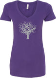 Grey Tree of Life Ideal V-neck Yoga Tee Shirt - Yoga Clothing for You